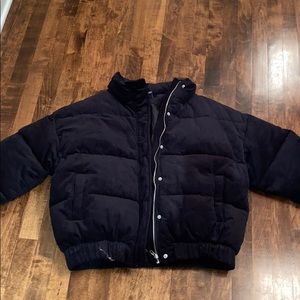 Black forever 21 puffy velvet jacket never worn